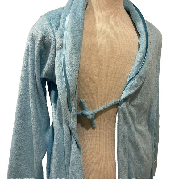 Chuckie Goodnight Bathrobe Youth XL Soft Blue Pockets Rhinestones Robe Bath - Picture 9 of 14